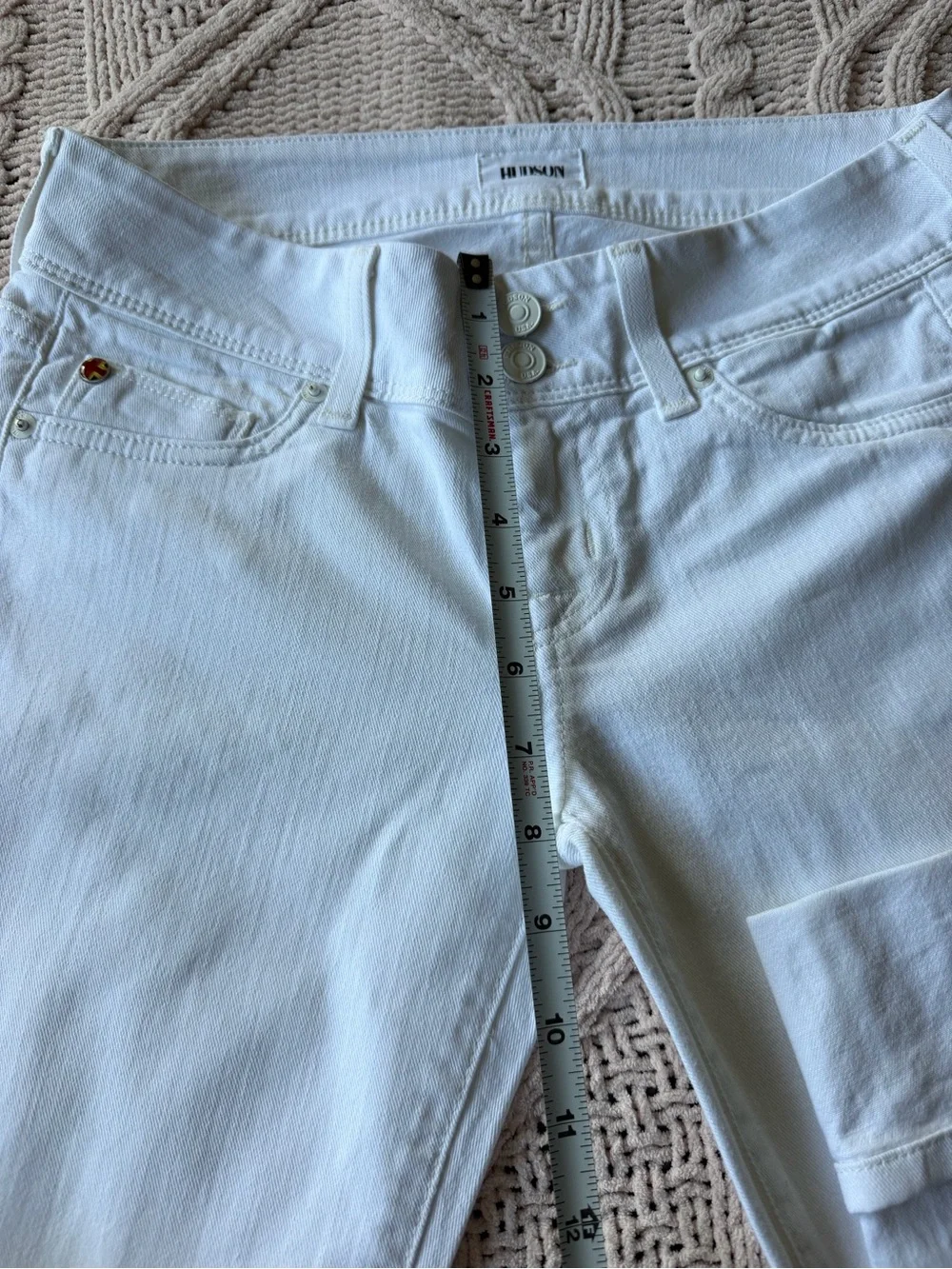 Hudson Jeans Women's Skinny Cuffed White Denim